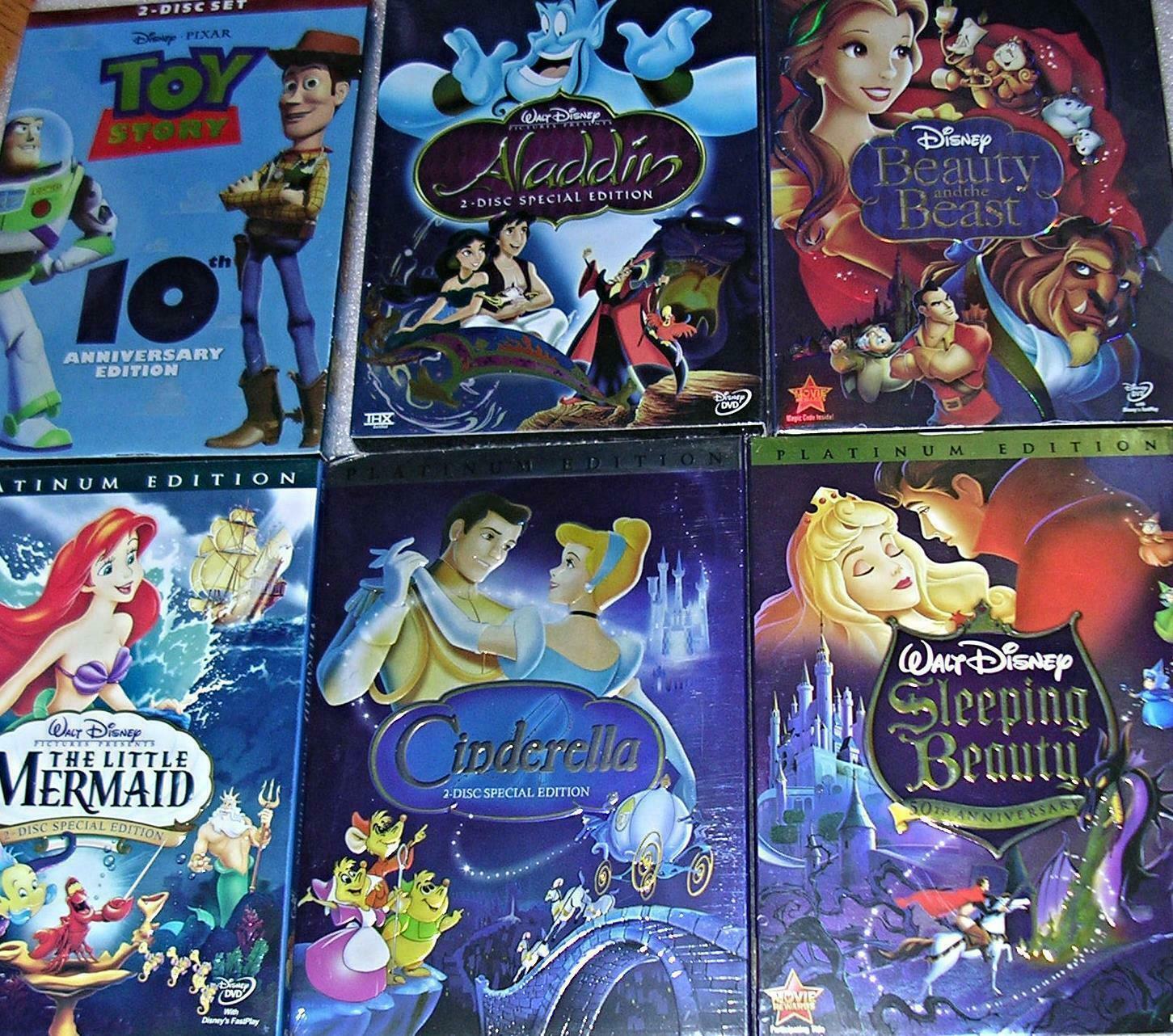 Disney Princess DVD's Pick Any 4 From List Cinderella Aladdin Snow ...