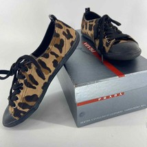 Prada Leopard Print Calf Hair Low Sneaker Womens 36.5 - $250.00
