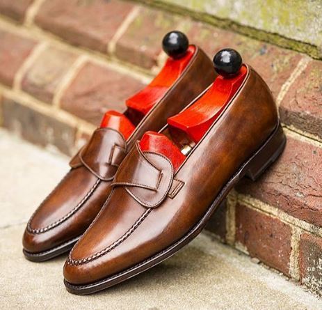 NEW Handmade men brown shoes, leather moccasin loafer shoes, men leather dress s