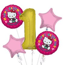 Hello Kitty Balloon Bouquet 1st Birthday 5 pcs - Party Supplies - $12.99