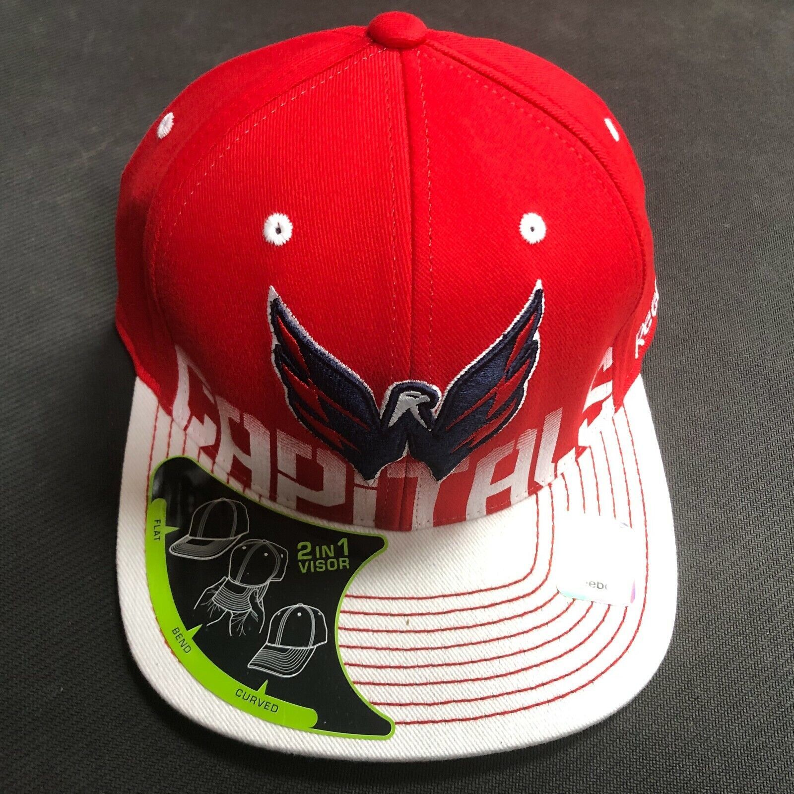 Washington Capitals Red White Eagle Hat Cap Adjustable Snapback Brim S/M
