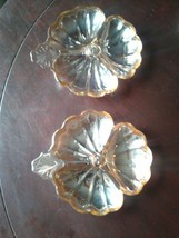 Jeanette Co Iridescent Carnival Glass Marigold Luster Leaf Nut Dishes Se... - $15.17