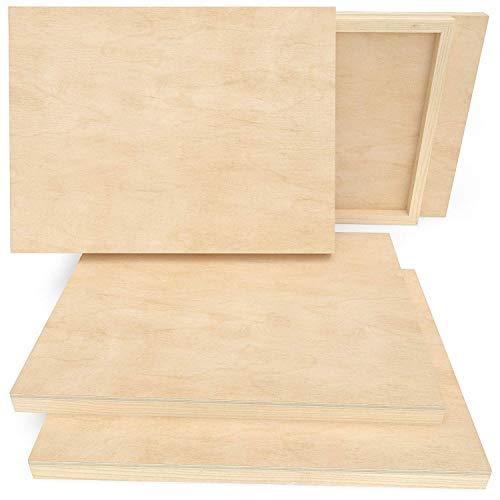 Arteza Wooden Canvas Board, 9x12 Inch, Pack of 5, Birch Wood, Cradled