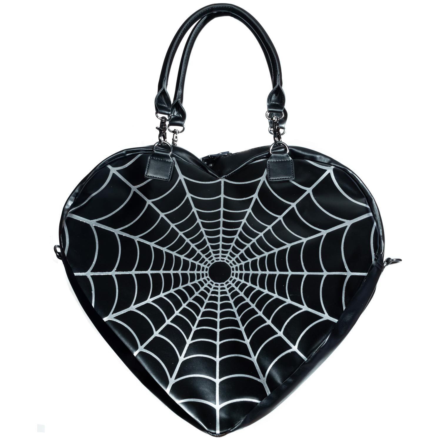 Kreepsville 666 Spider Cobweb Sparkle Heart Gothic Punk Horror Purse 