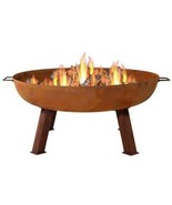 Rustic 34 in. x 15 in. Round Large Cast Iron Wood-Burning Fire Pit Bowl  - $206.99