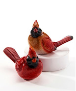 Red Cardinal Figurines 5.9&quot; Long Set of 2 Poly Stone Glossy Table Shelf ... - $39.59