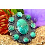 Vintage Turquoise Sterling Silver Cluster Ring 4 ½ Snake Southwestern - $194.95