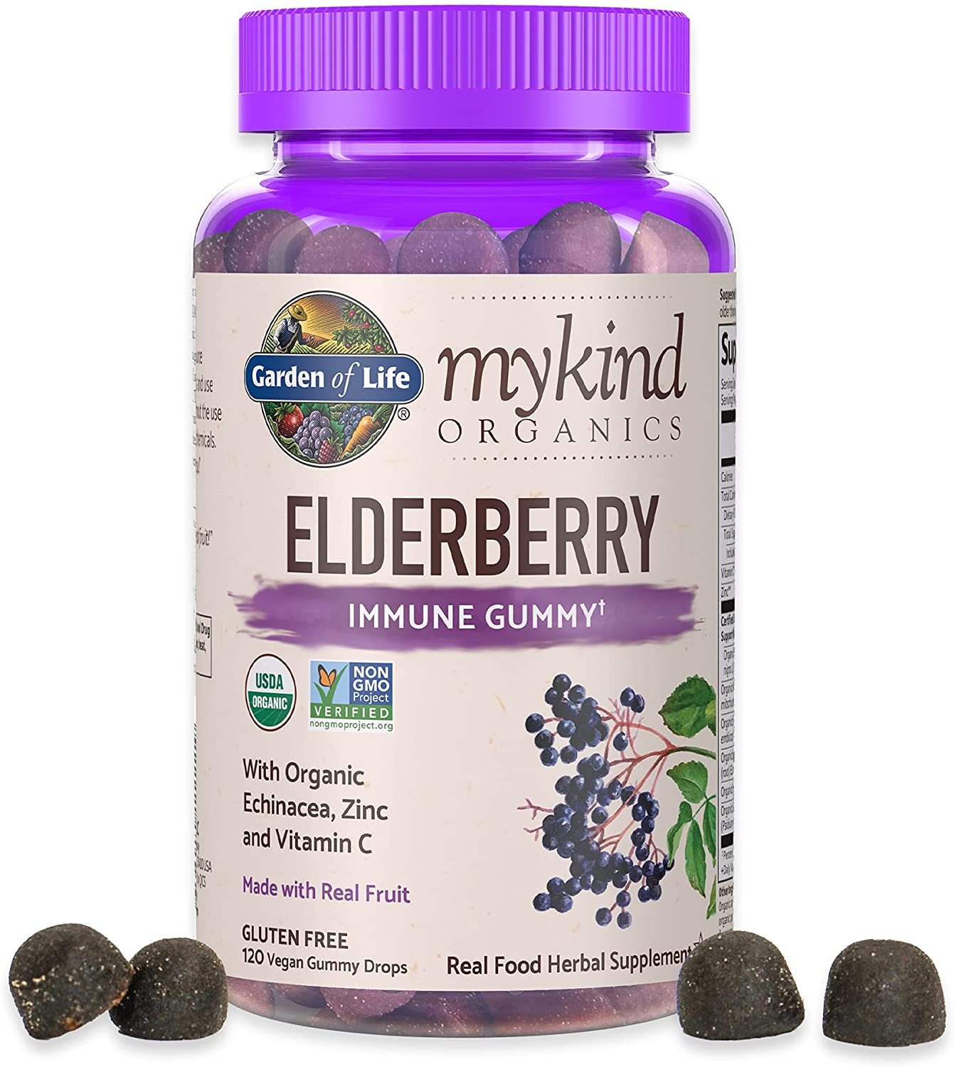 Garden of Life mykind Organics Elderberry Gummies for Adults & Kids - Immune Sup