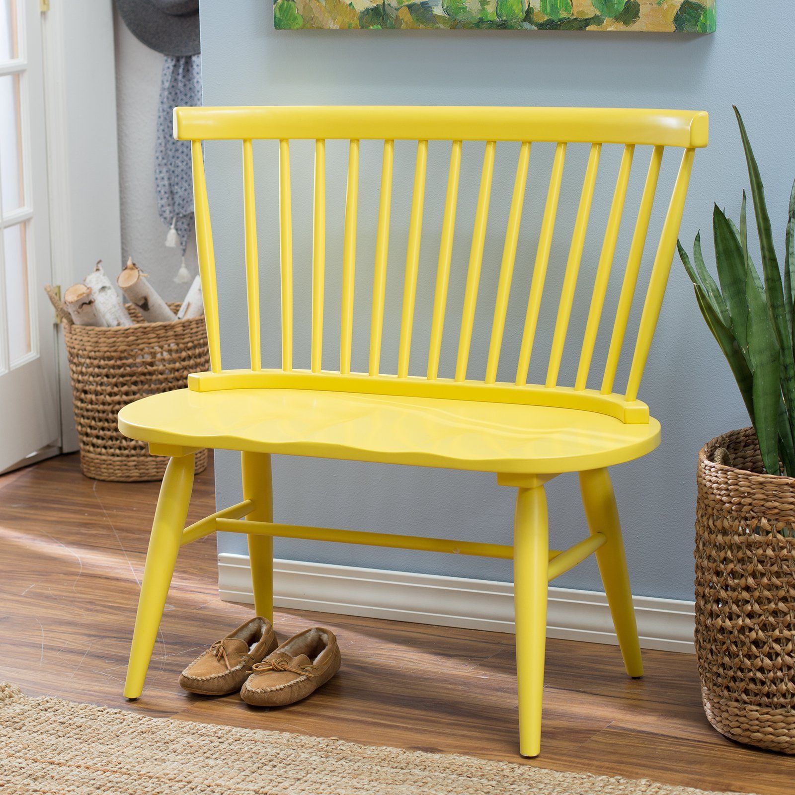 Sunny Yellow Modern Farmhouse Country Cottage Entryway ...