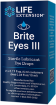 2 PACK Life Extension Brite Eyes III 2 vials (5 ml each) dry eyes drops NAC image 1