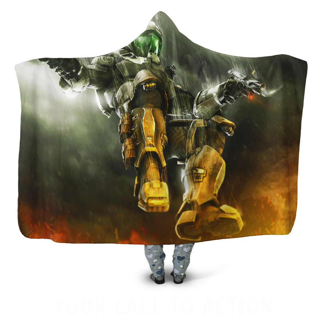 Halo Master Chief Hooded Hoodie Throw Blanket Bedroom Home Blankets & Throws