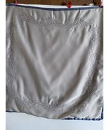 2 Martha Stewart Euro Gray Beige Embroidery Washable Square Pillow Shams Covers - $16.66