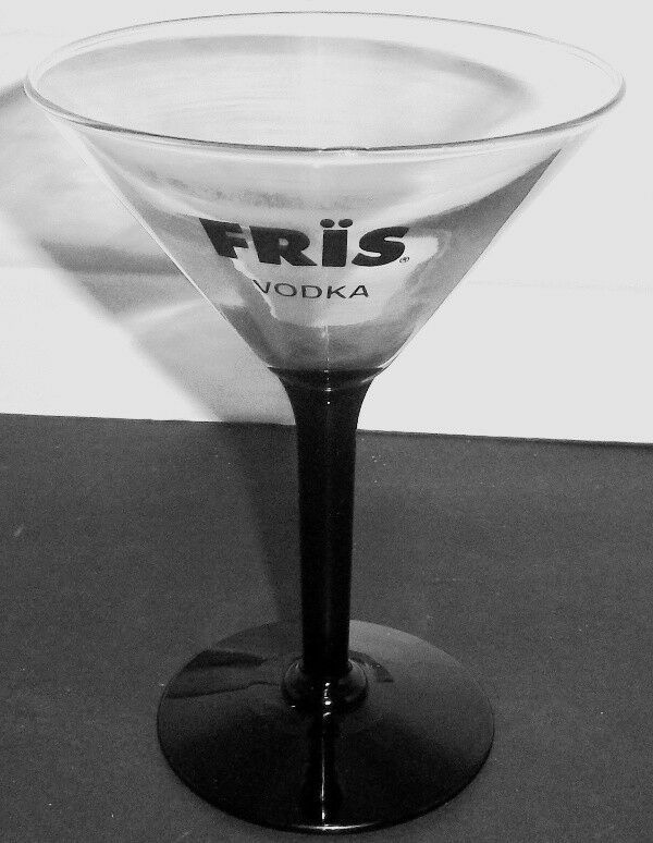 FRÏS Vodka Martini Scandinavian Freeze Straight Black Stem Glasses NEW
