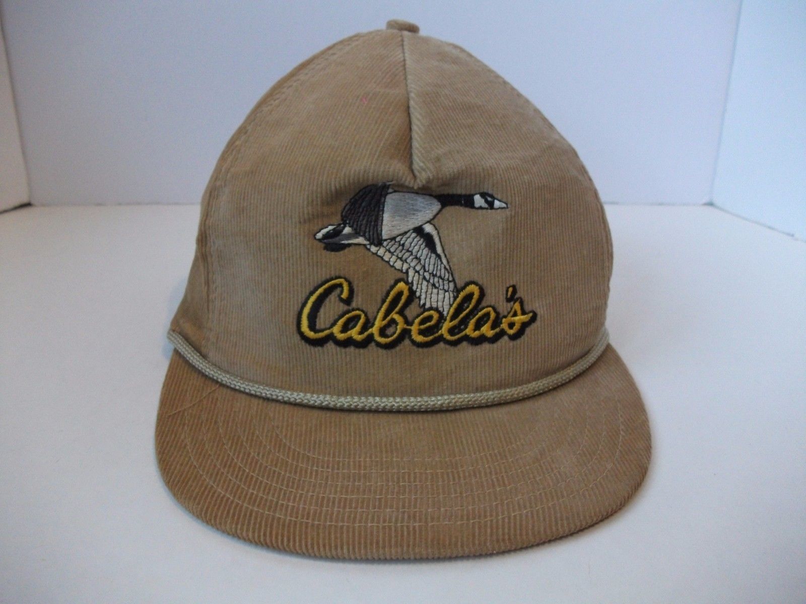 Cabela's Duck Corduroy Rope Hat Beige Strapback Baseball Cap Hats