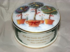 Wedgwood, Twelve Days of Christmas, Four Collie Birds Trinket Box 1994 England - $21.78