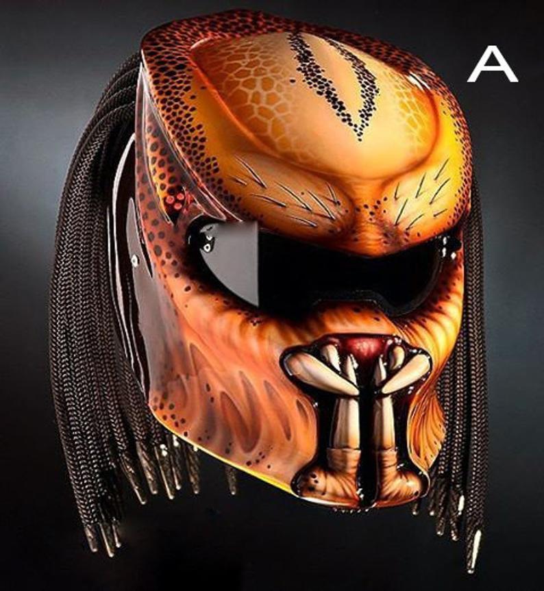 ALIEN PREDATOR HELMET MOTORCYCLE JKW STYLE ( DOT&ECE CERTIFIED) REAL