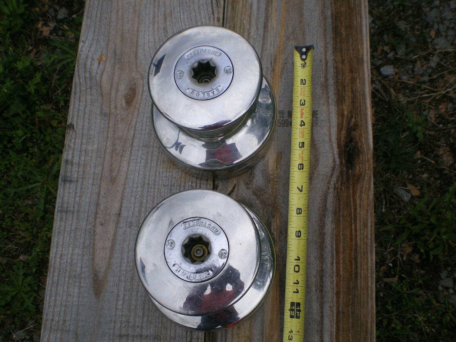 Pair of Barlow 22 Chrome Drum Winches 2 Speed Sailing Winches