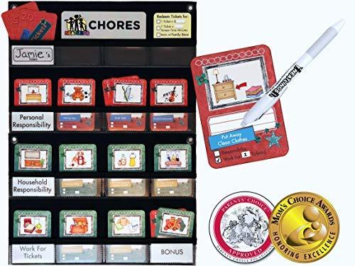 NEATLINGS Chore Chart System | 1 Child | 80+ Chores | Teal & Red Cards