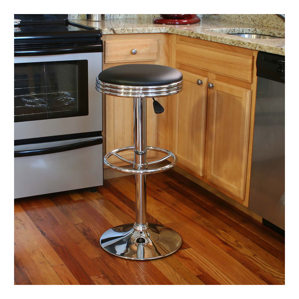 AmeriHome Soda Fountain Style Bar Stool Black Benches, Stools & Bar
