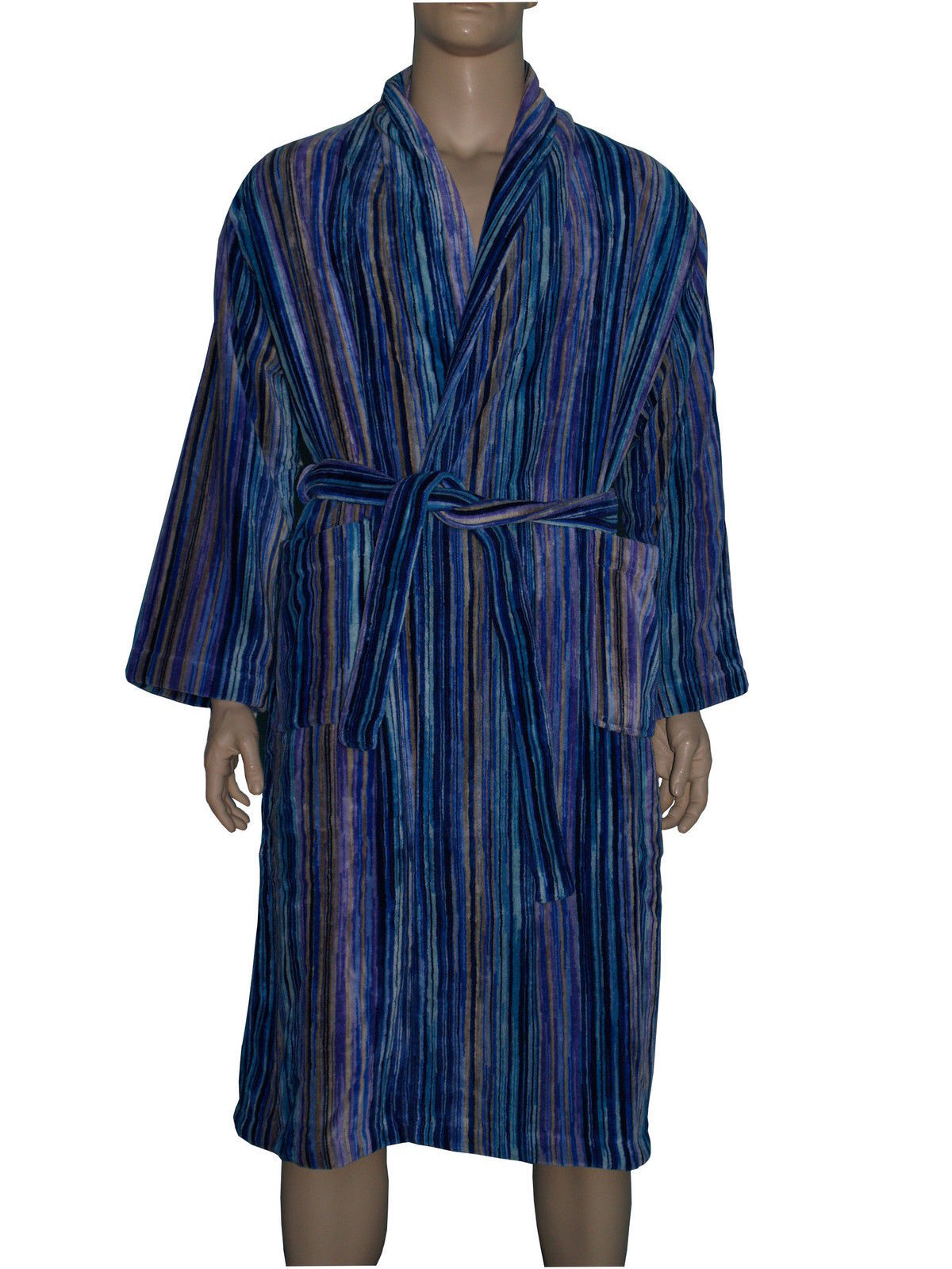 Missoni Striped Medium or Large Shawl Collar Bath Robe - Blue, Purple ...