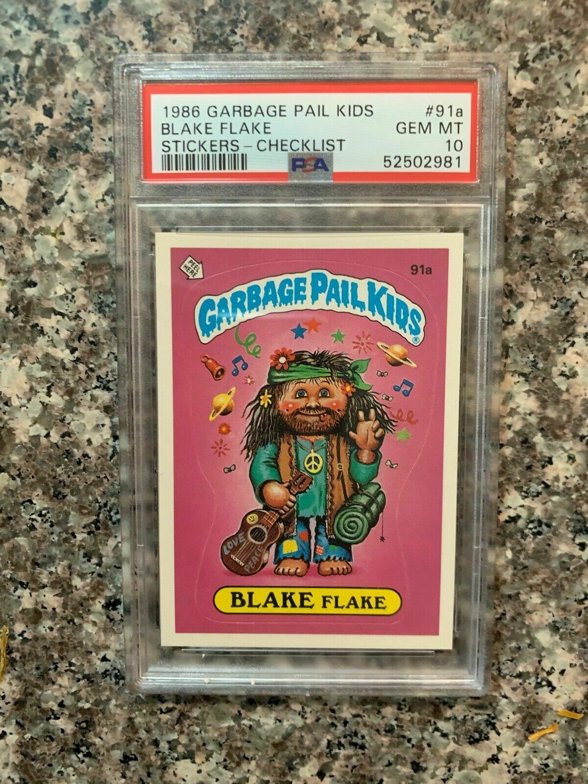 1986 TOPPS GARBAGE PAIL KIDS Series 3 #91A BLAKE FLAKE CHECKLIST PSA 10 ...