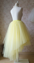 FUCHSIA PINK Irregular Fluffy Petticoat Tulle Skirt Adult Tutu Prom Skirt image 9