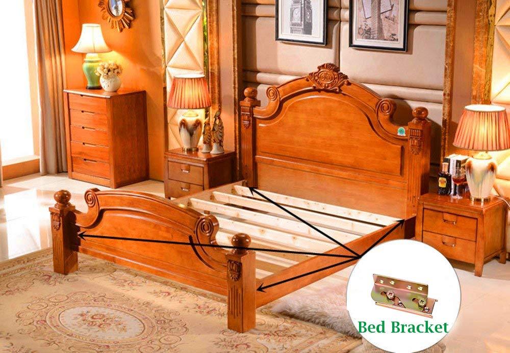 Accessbuy Heavy Duty Non-Mortise Bed Rail Bracket Bed Rail ...