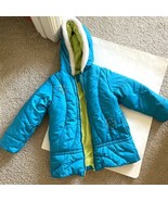Carters Girls&#39; Hooded Coat Faux Fur Puffer Jacket Fleece Lined Aqua 6x L... - $18.99