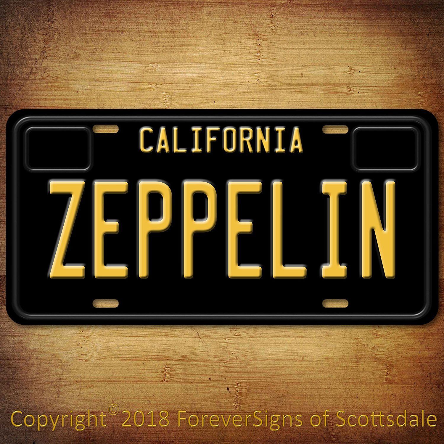 Led Zeppelin Rock And Roll California Aluminum Vanity License Plate