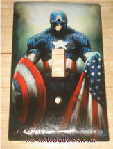 Captain America Light Switch Power Outlet Single Double Wall Cover Plate decor image 1