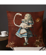 Alice In Wonderland Burgundy Sofa Garden Patio Decorative Throw Pillow C... - $23.99+
