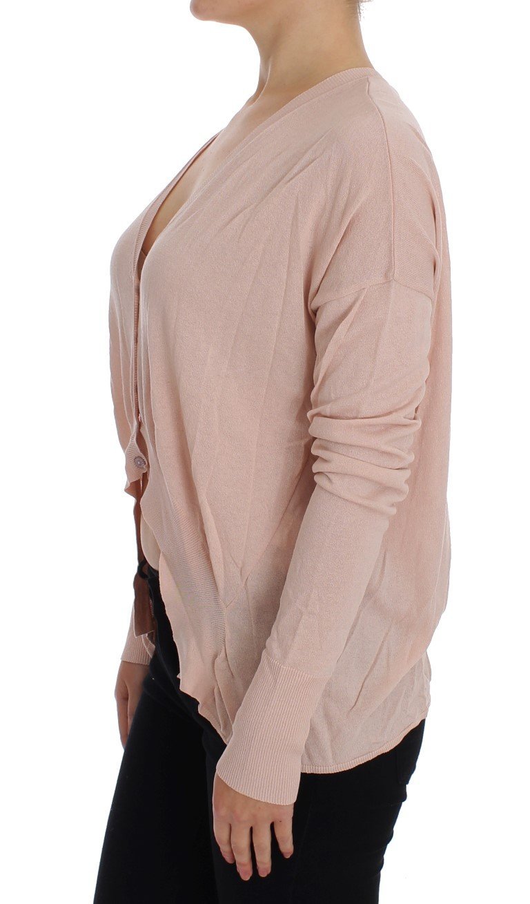 pink v neck cardigan