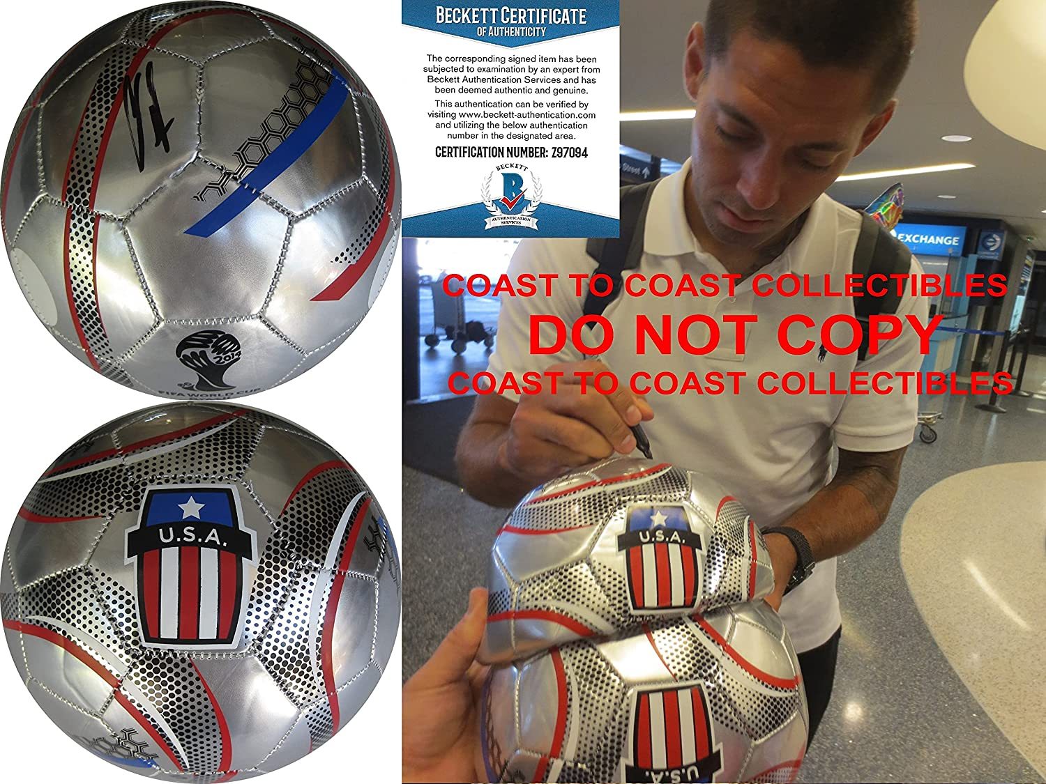 Clint Dempsey face U.S. Men's National Soccer Team cardboard fan stick  World Cup