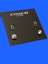 Coach Signature C Stud Earrings Set of 2 Pairs New With Tags MSRP $95 - $34.64