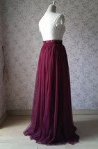 BURGUNDY Wedding Full Long Tulle Skirt Burgundy Wine Red Bridesmaid Outfit Plus image 7