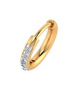 GIrls Nose Ring 0.04cts Diamond 14k Yellow Gold Hoop Pierced Nose Ring J... - $132.14