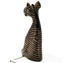 Hand Carved Jacaranda Wood Ledge Lounging Sitting Zebra Figurine Made in Kenya image 3