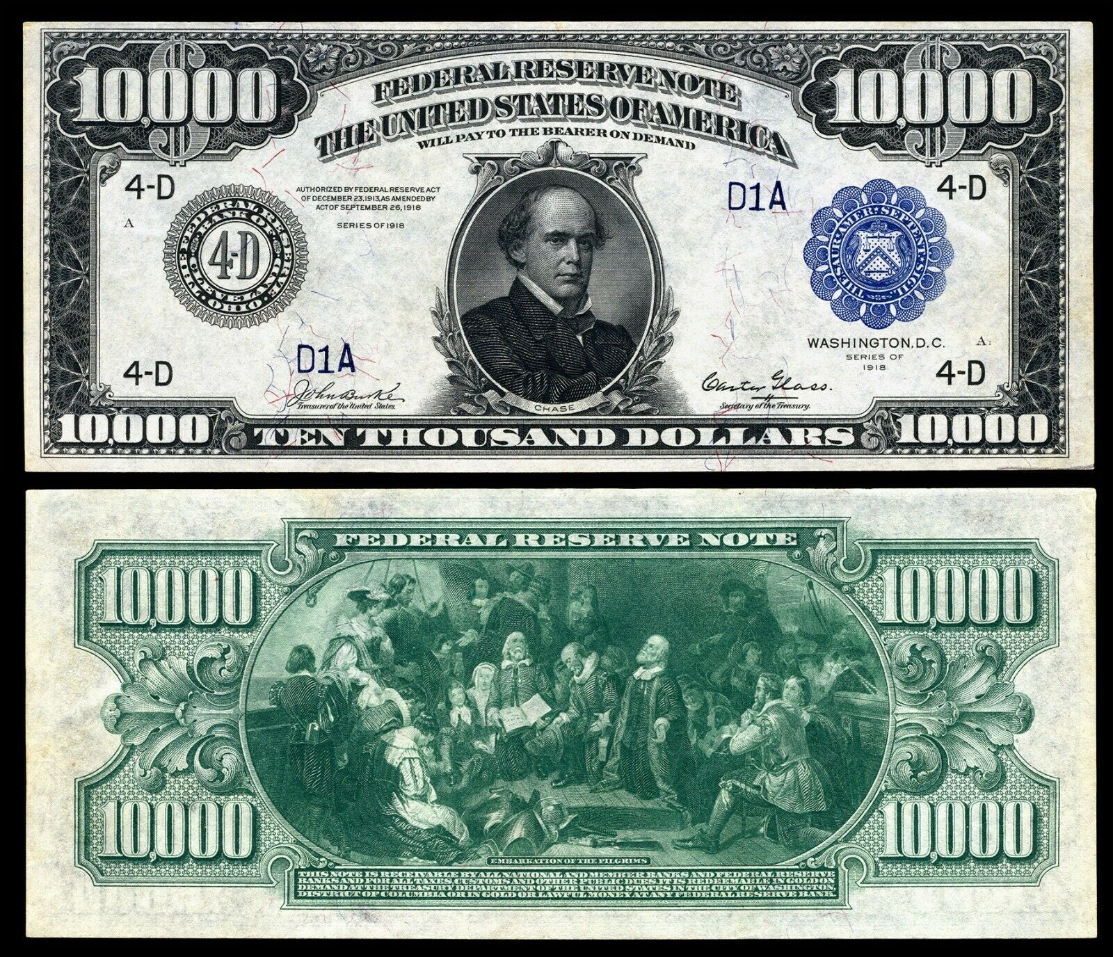 us-10-000-dollar-bill-series-1918-large-size-with-blue-seal-federal