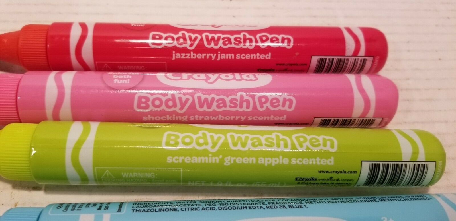 Crayola Kids Bathtub Body Wash Pen Set of 5 Different Colors 1.9 fl oz