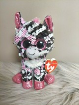 TY Flippables Zoey the Zebra Beanie Flippable Sequin Plush 6&quot; Plush Toy NWT - $14.84