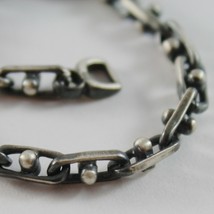 SOLID 925 BURNISHED SILVER OVAL MESH BRACELET VINTAGE STYLE MADE IN ITALY image 2