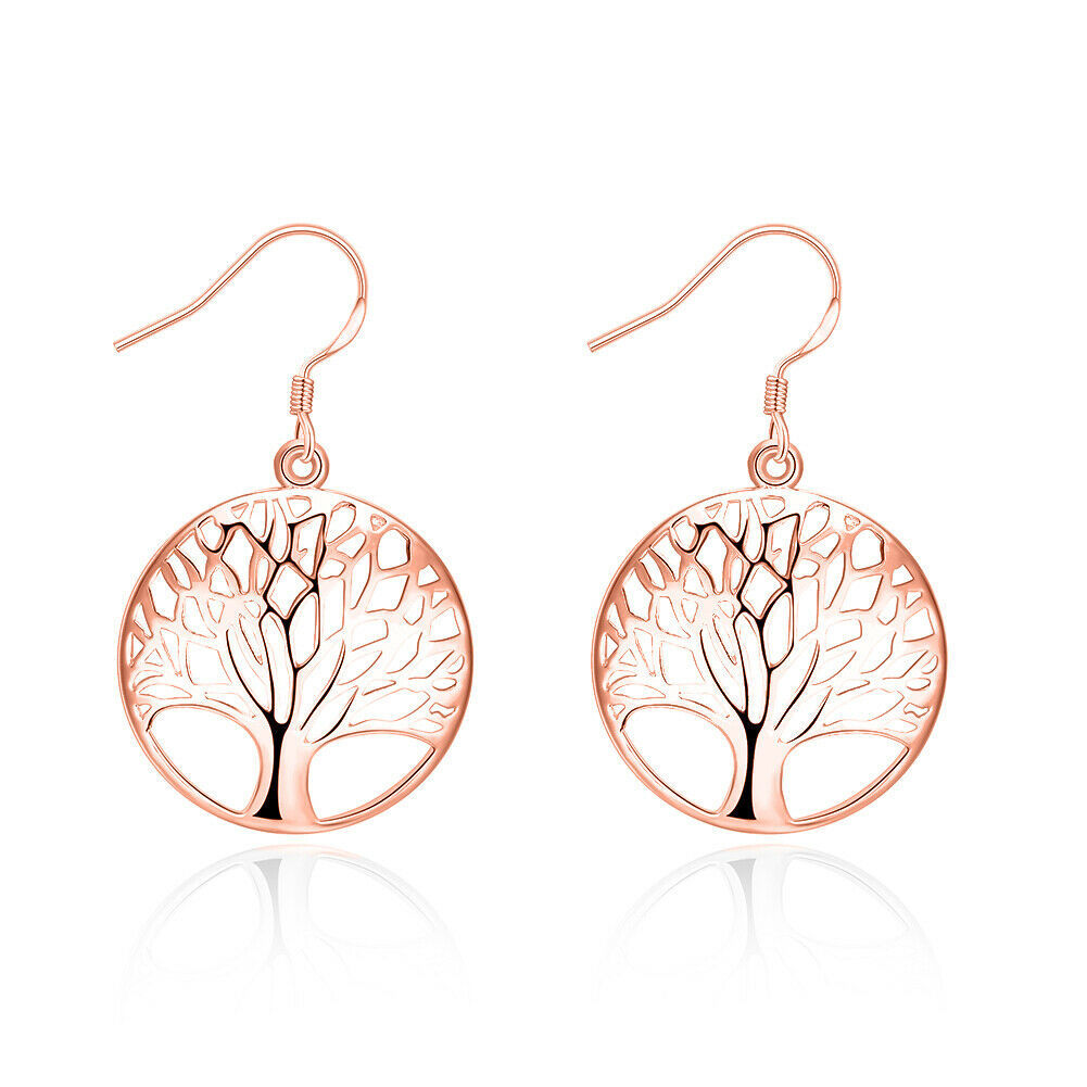 Tree Of Life Pewter Charms Nature.Silver Hook charm Earrings