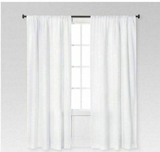 1 Threshold Pom Stripe Window Panel Curtain Sheer Gray 108” NWOT