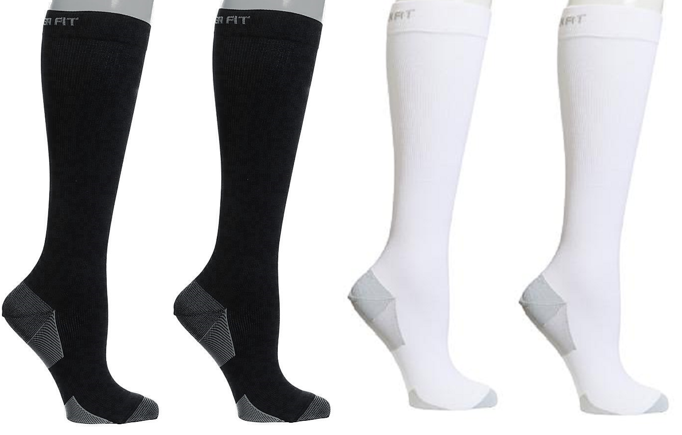 Copper Fit 4 Pack Mens Compression Socks In Whiteblack Sm Compression Garments 6581