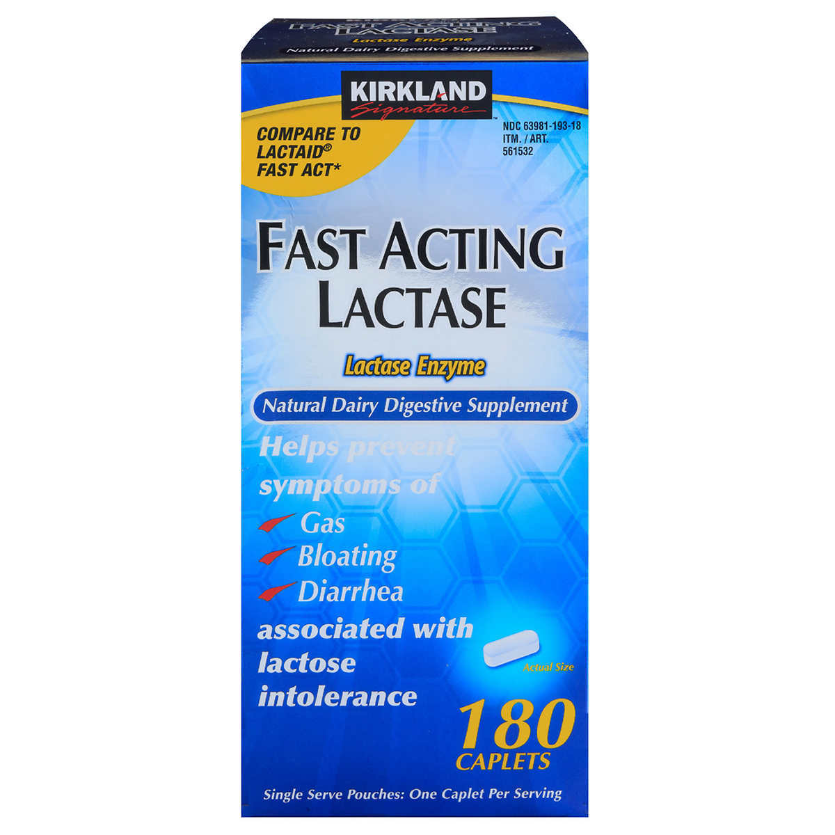 Primary image for Healthy supplements Kirkland Signature Fast Acting Lactase, 180 Caplets