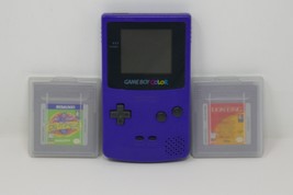 Nintendo Game Boy Color Grape Purple Handheld System with Games  TESTED - $71.24