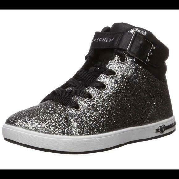 black sparkly sketchers
