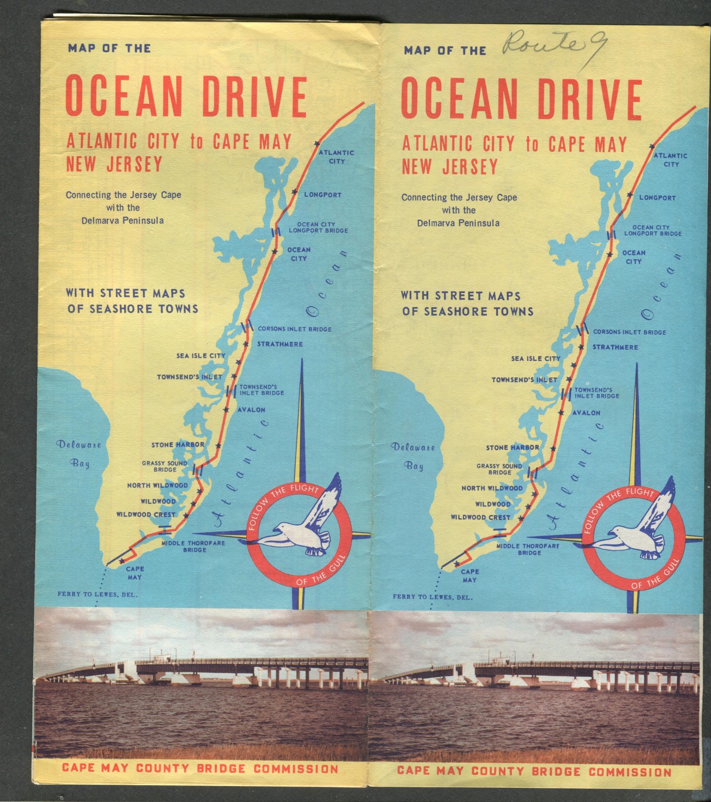 Primary image for 1967 Map of the Ocean Drive from Atlantic City to Cap May, New Jersey