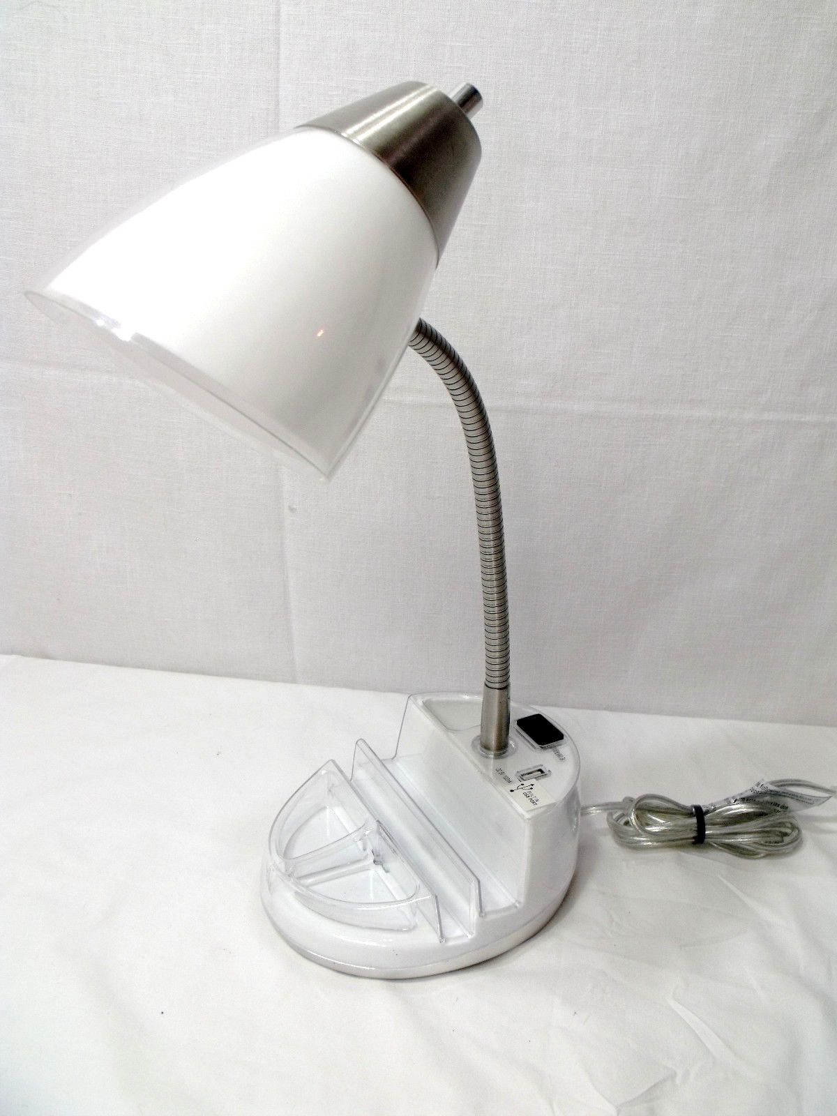 Intertek Desk Lamp With Organizer Usb And Similar Items Intertek Desk Lamp With Organizer Usb Charger White Mdl Gs T00989