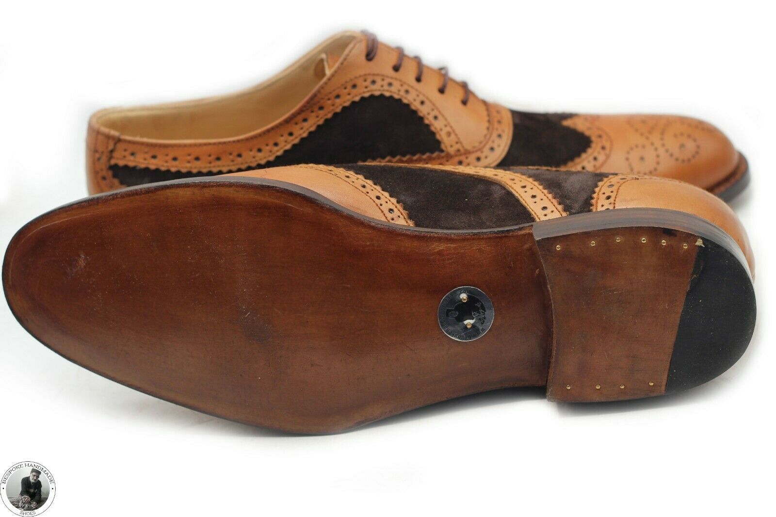 wingtip two tone shoes